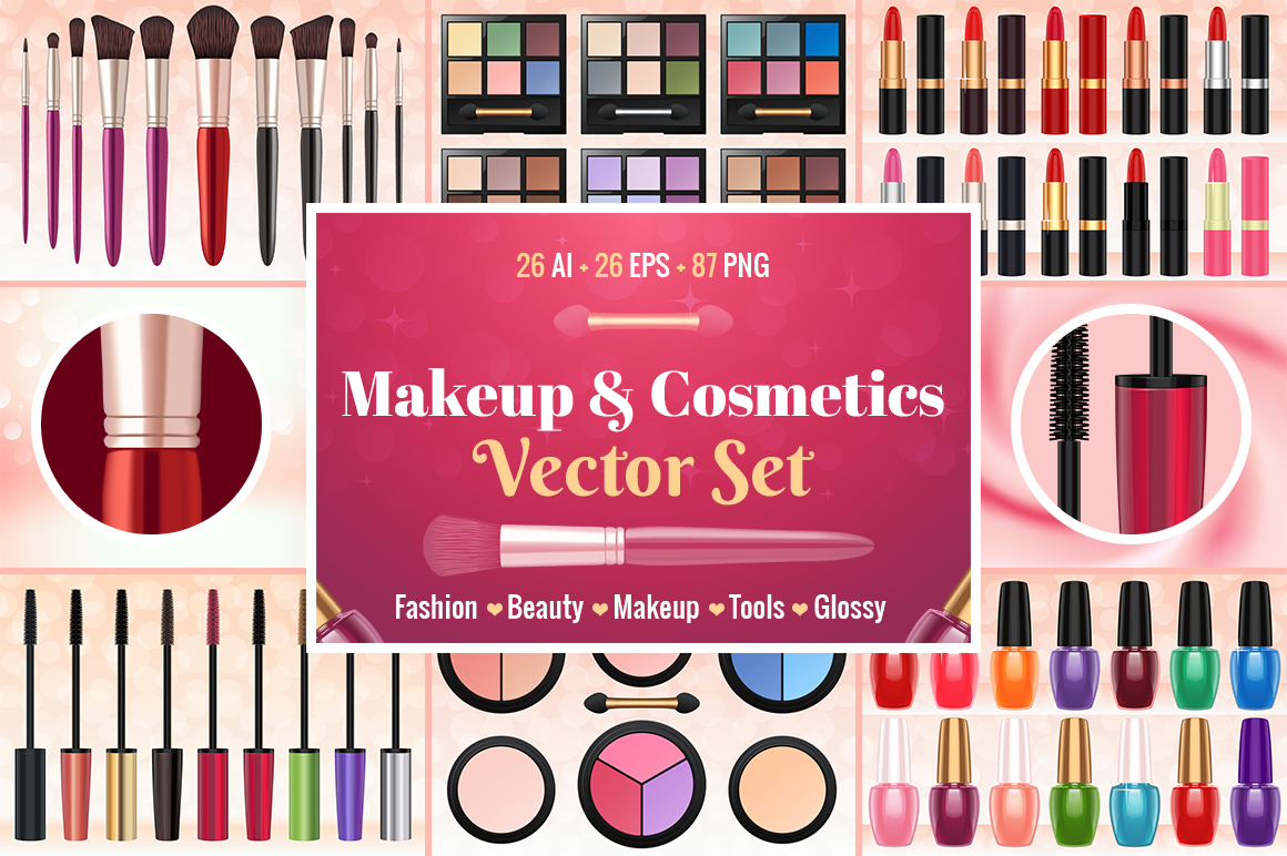0 Makeup & Cosmetics Vector Set Preview.jpg